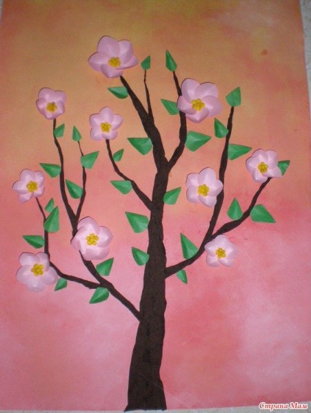 Аппликация веселее дерево