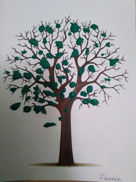 Аппликация на тему деревья весной