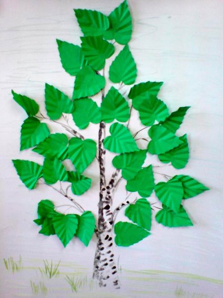 Аппликация цветущее дерево