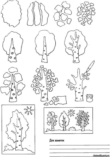 Рисование деревья весной