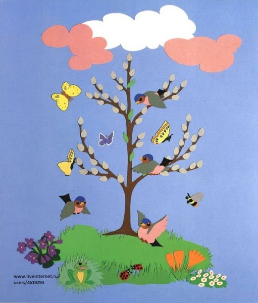 Весенняя аппликация для детей