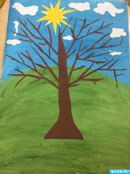 Берёзовая роща Обрывная аппликация