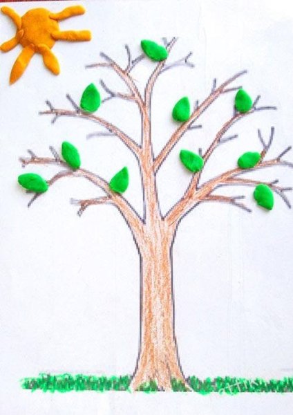 Аппликация береза