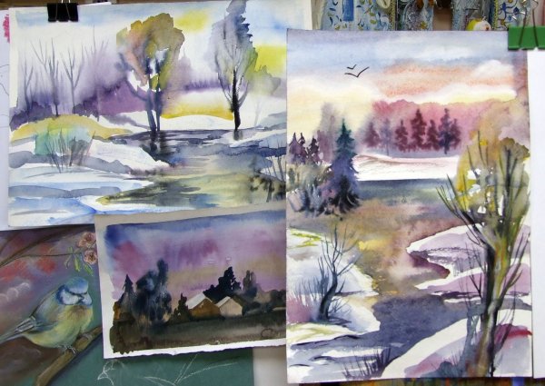 Пейзаж акварелью мастер класс