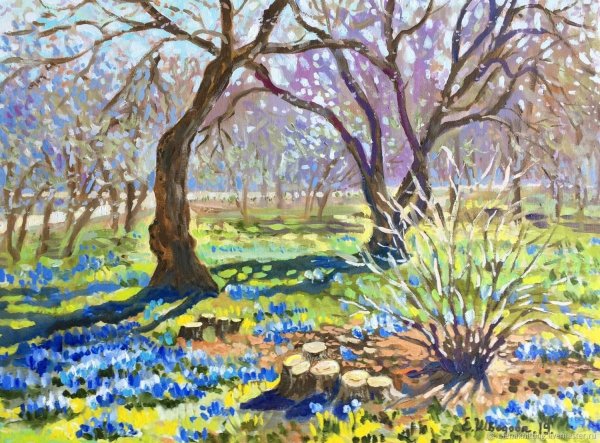 Ларионов «сад весной (весенний пейзаж)»