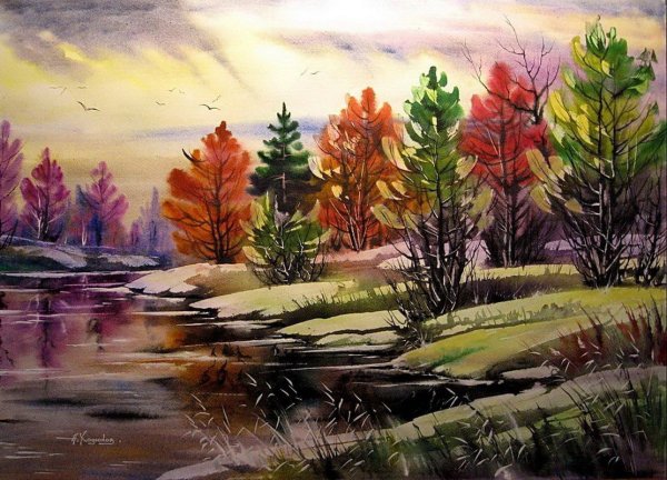 Художник Александр Ходюков акварели