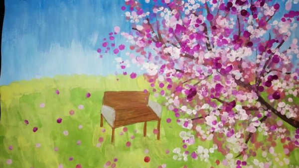 Гуашь Весна мастер класс