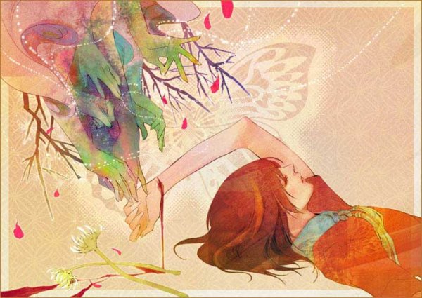 Рыжая девушка Весна арт