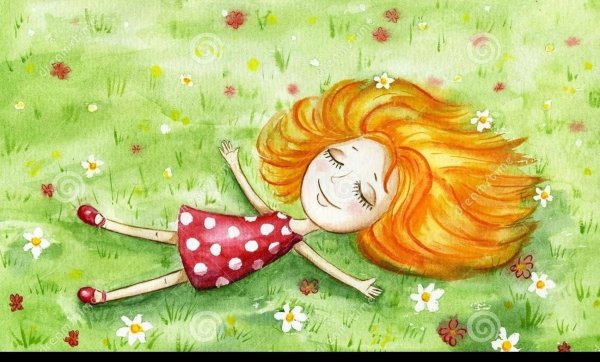 Девушка осень рисунок