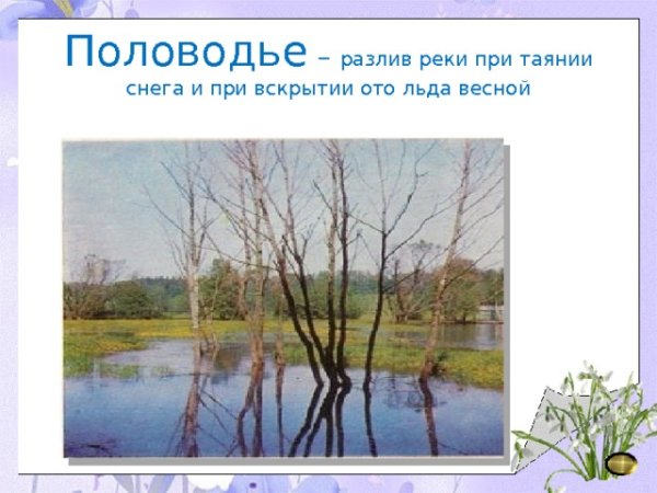 Половодье это 2 класс окружающий мир