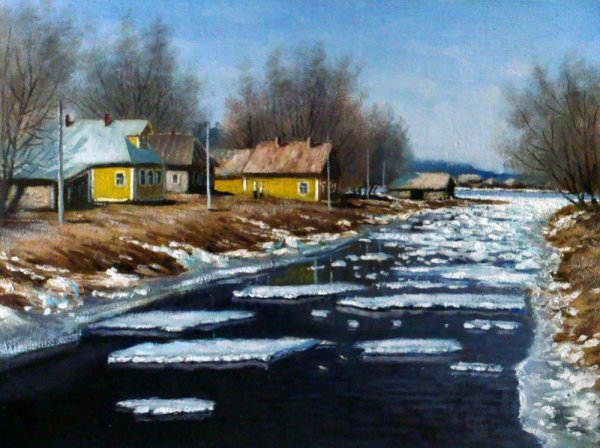 Весенний разлив реки из за таяния снегов