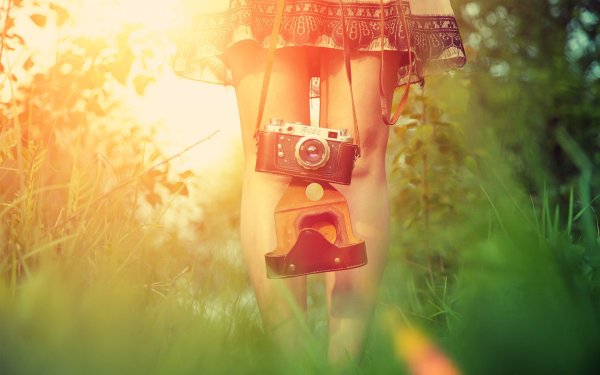 Фотоаппарат и цветы