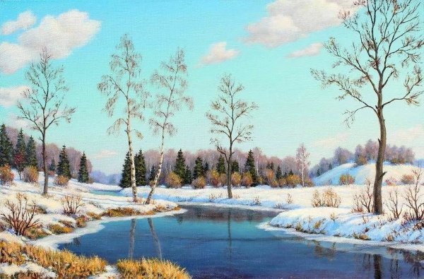Лесная Поляна с цветами