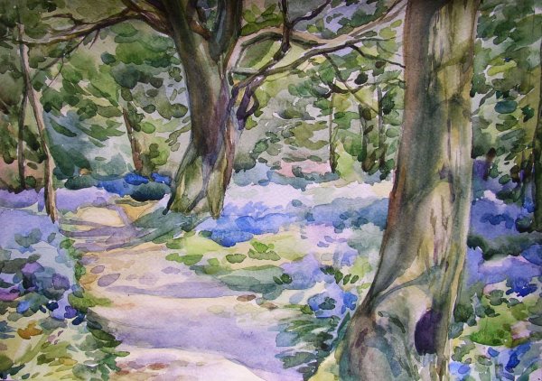 Художник на пленэре акварель