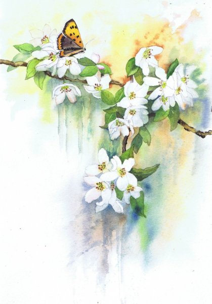Весна акварель