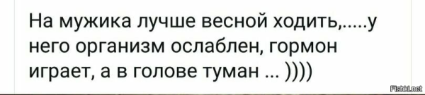 На мужика лучше весной ходить организм