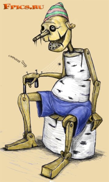 Буратино карикатура