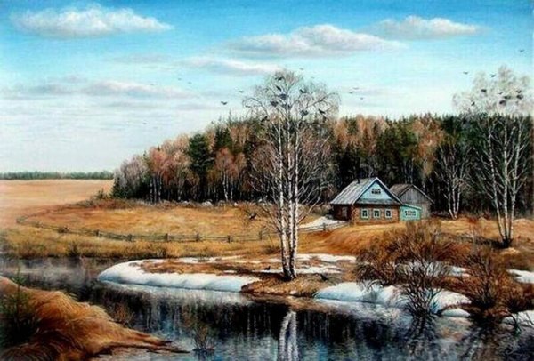 Весна в деревне