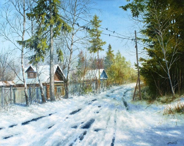 Март в деревне