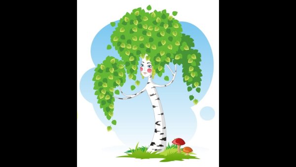 Рисование березы для дошкольников