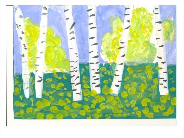 Рисование береза в подготовительной группе