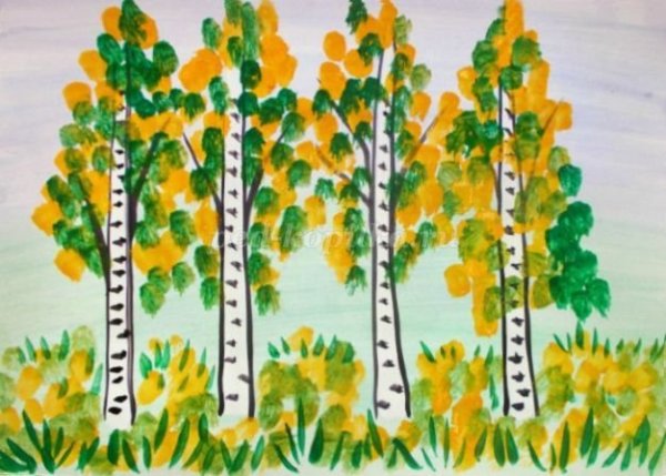 Береза весной для презентации