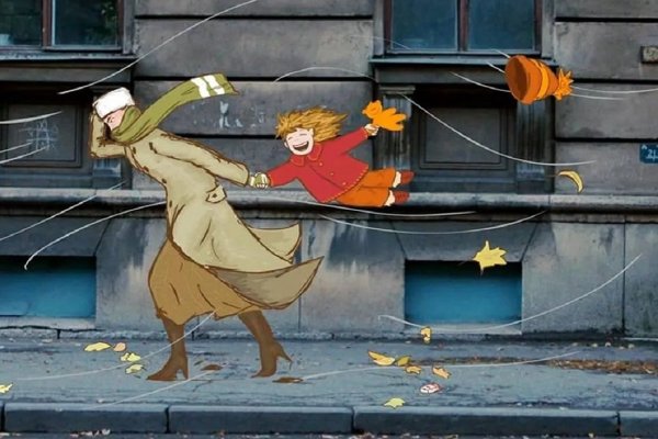 Сильный ветер карикатура