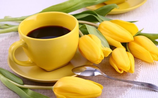 Пожелания доброго утра с тюльпанами