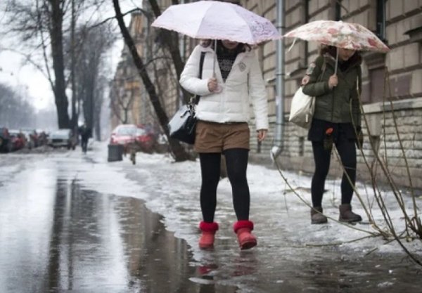 Дождь со снегом весной