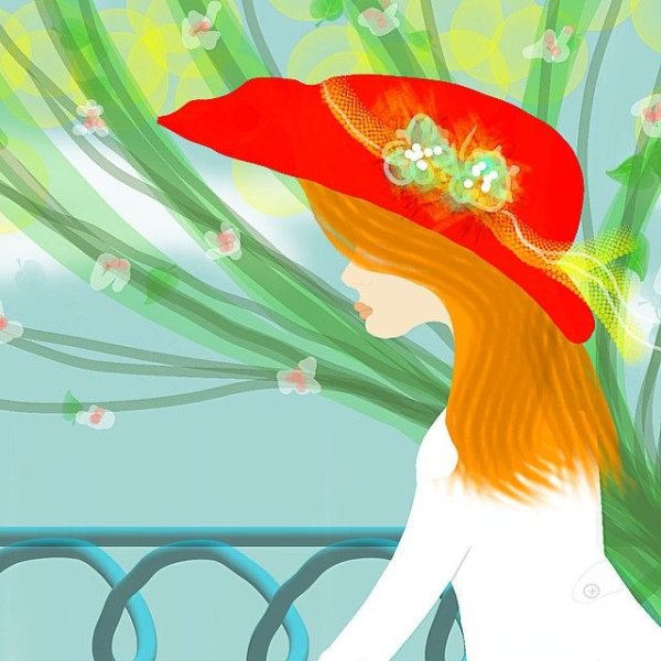 Девушка с цветами мультяшная