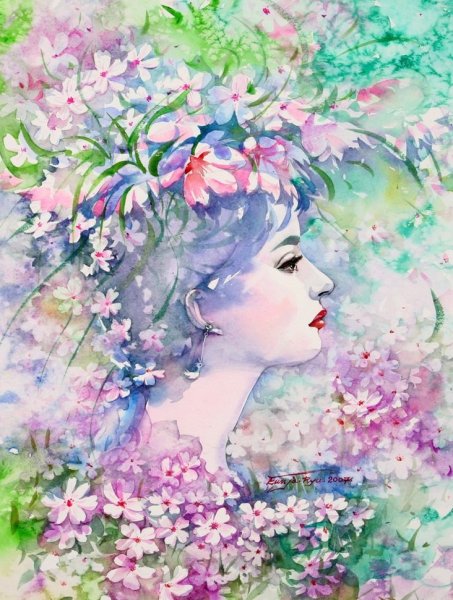 Блондинка с ромашками