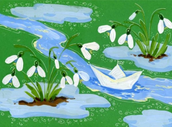 Подснежники рисунок