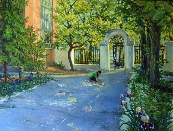 Дворник в детском саду для детей