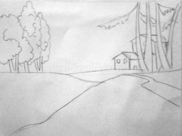 Подснежник рисунок карандашом