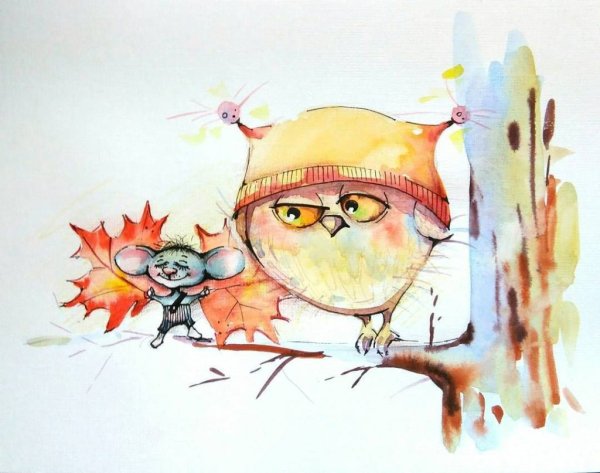 Сова зимой арт