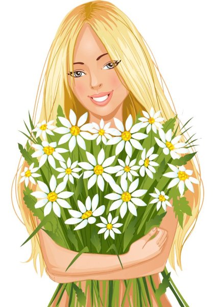 Девушка в саду фэнтези