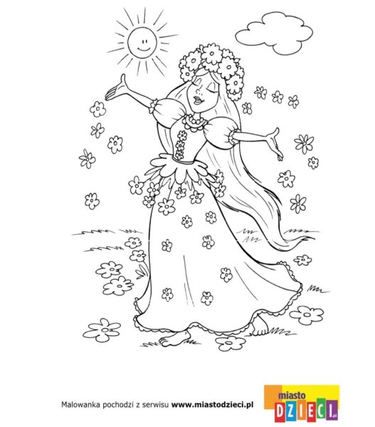 Весна контурный рисунок