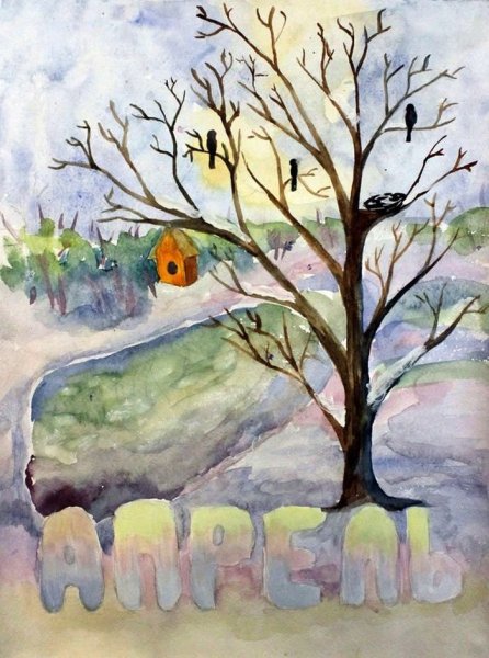 Весна карандашом для детей