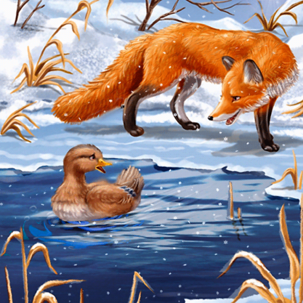 Лиса в траве