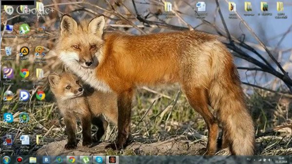 Лиса с цветами акварель