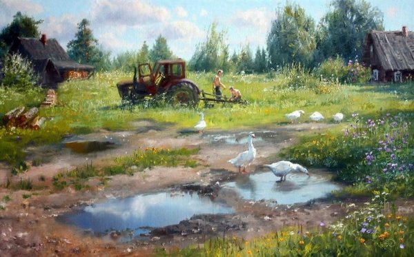 Владимир Жданов деревня лето живопись