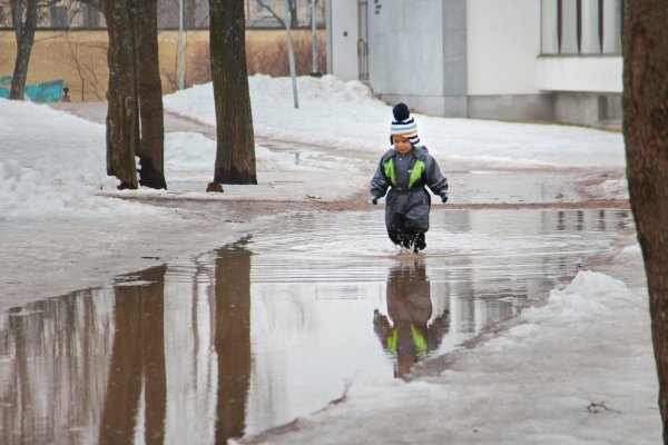 Дети Весна лужи