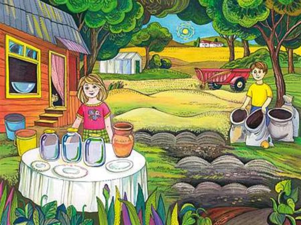 Сюжетная картина огород