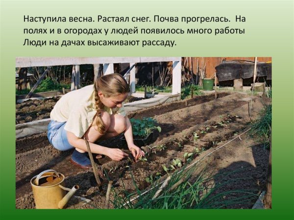 Труд людей весной