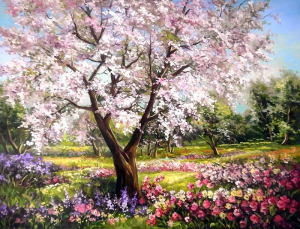 Цветущие сады рисунки детей