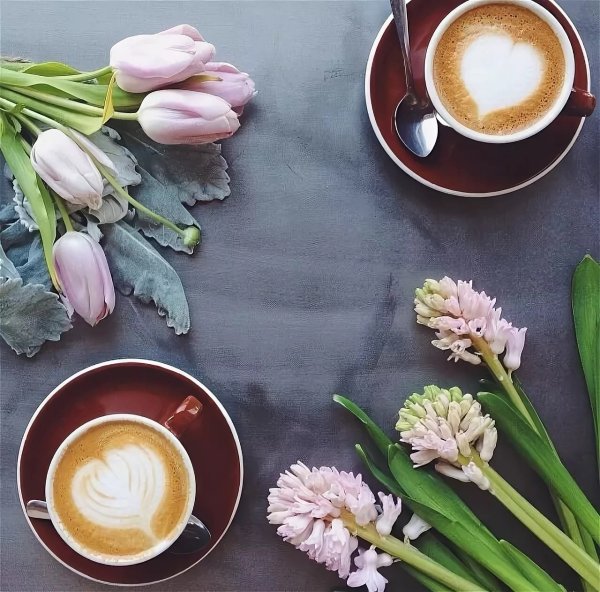 Утро кофе Весна