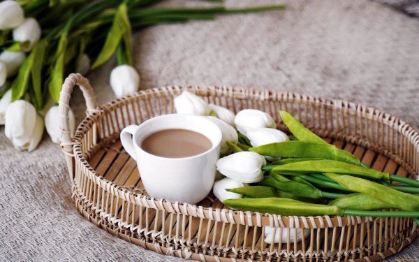 Утро кофе цветы