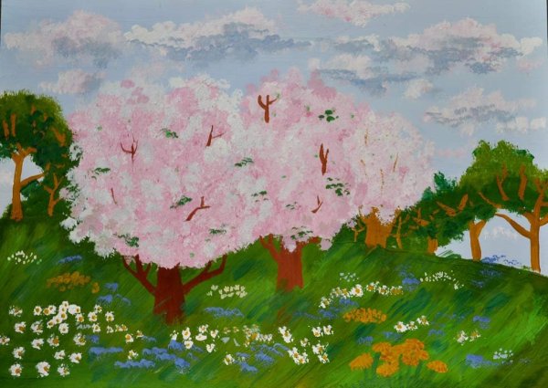 Рисование Цветущий сад
