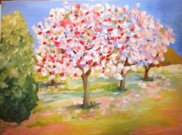 Рисование цветут сады