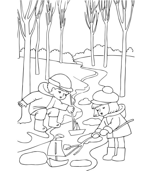 Раскраска Весна для детей